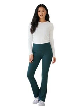 Bloom Seasons Womens Green Active Flare Leg Pull On Yoga Pants Size Large